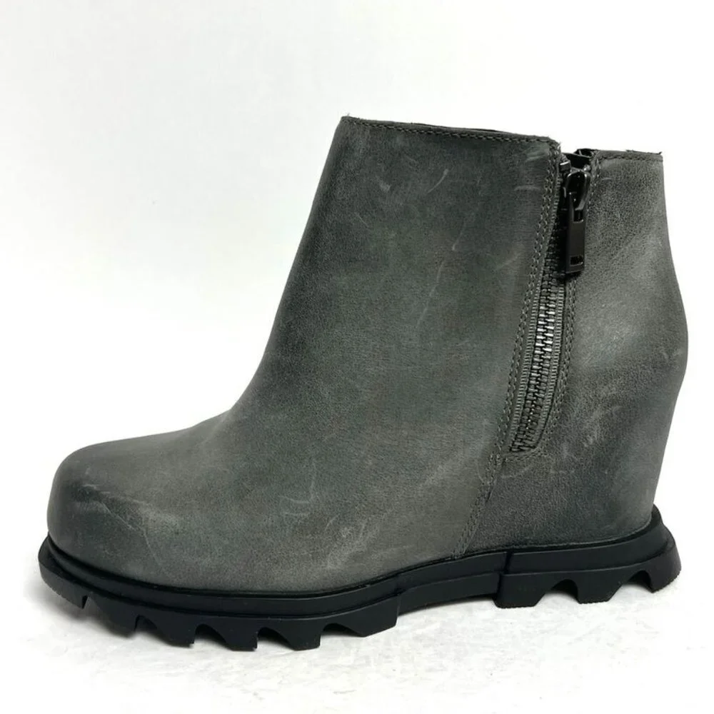 Sorel Women's Joan Of Arctic Wedge III Zip Boot Gray, Size 7.5 Wide